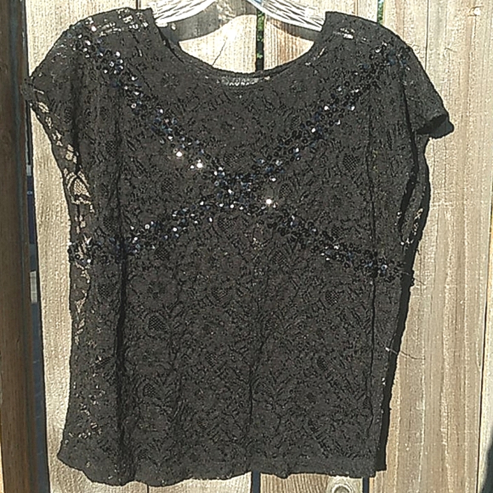 Rampage,Lace and sequenced top